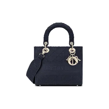 DIOR Lady Dior Metal Daisie Bag Handbag Shoulder Bag Crossbody Bag Medium Size Women's Dark Denim Blue
