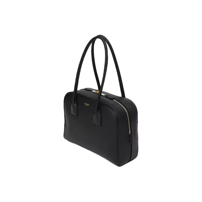 Burberry Cube Calfskin Bowling Bag Handbag Shoulder Bag Medium Size Women's Black-2
