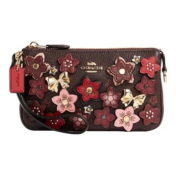 COACH Nolita Cowhide Leather Handheld Wrist Bag Shoulder Bag Small Size Women's Brown/Dark Red