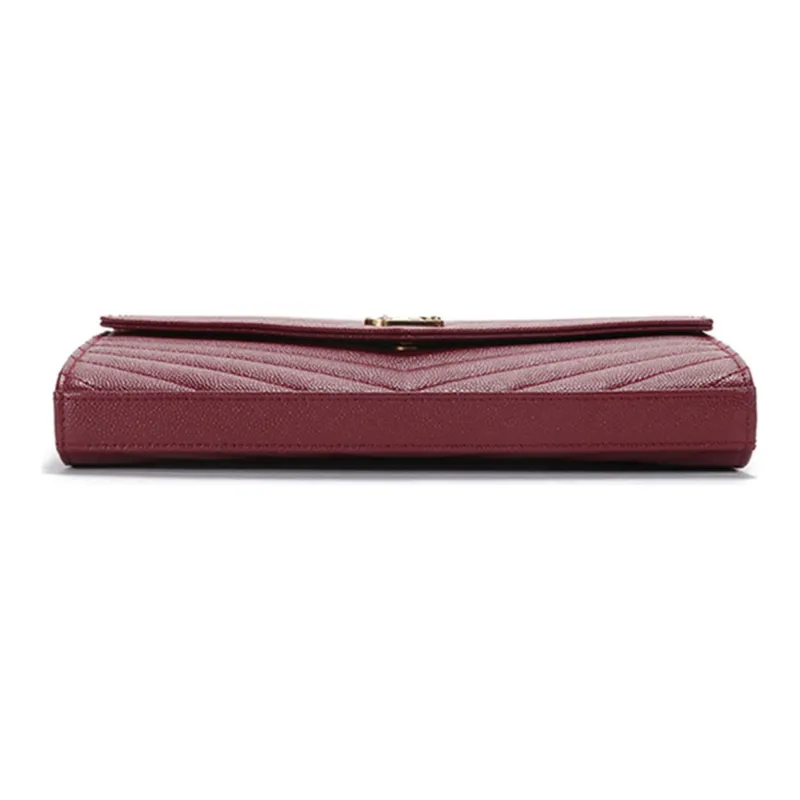 SAINT LAURENT Leather Shoulder Bag Women's Deep Red-4