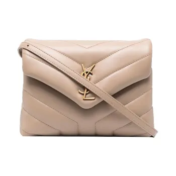 SAINT LAURENT Calfskin Clutches Handbags Regular Women's Light Brown