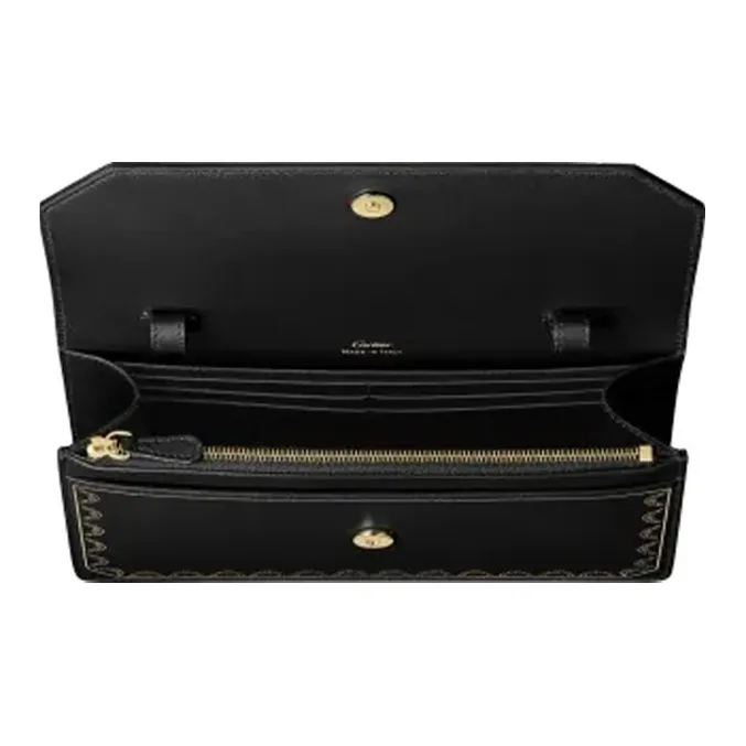 CARTIER GUIRLANDE Calfskin Shoulder Bag Crossbody Bag Women's Black-2