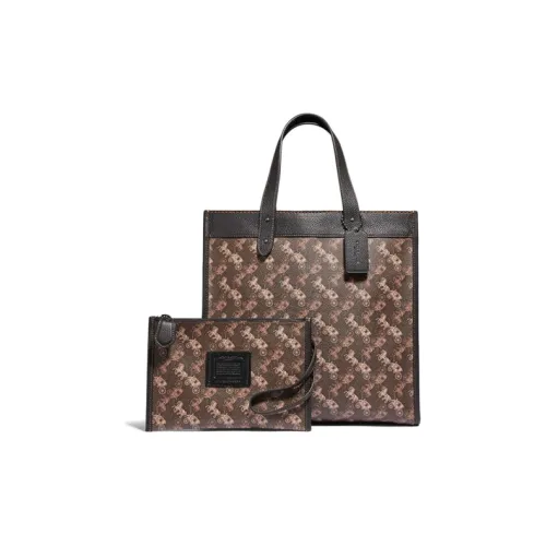 COACH Field With Cow Leather Combo Bag, Tote Bag, Shopping Bag, Shoulder Bag, Handbag Large Size Women's Brown
