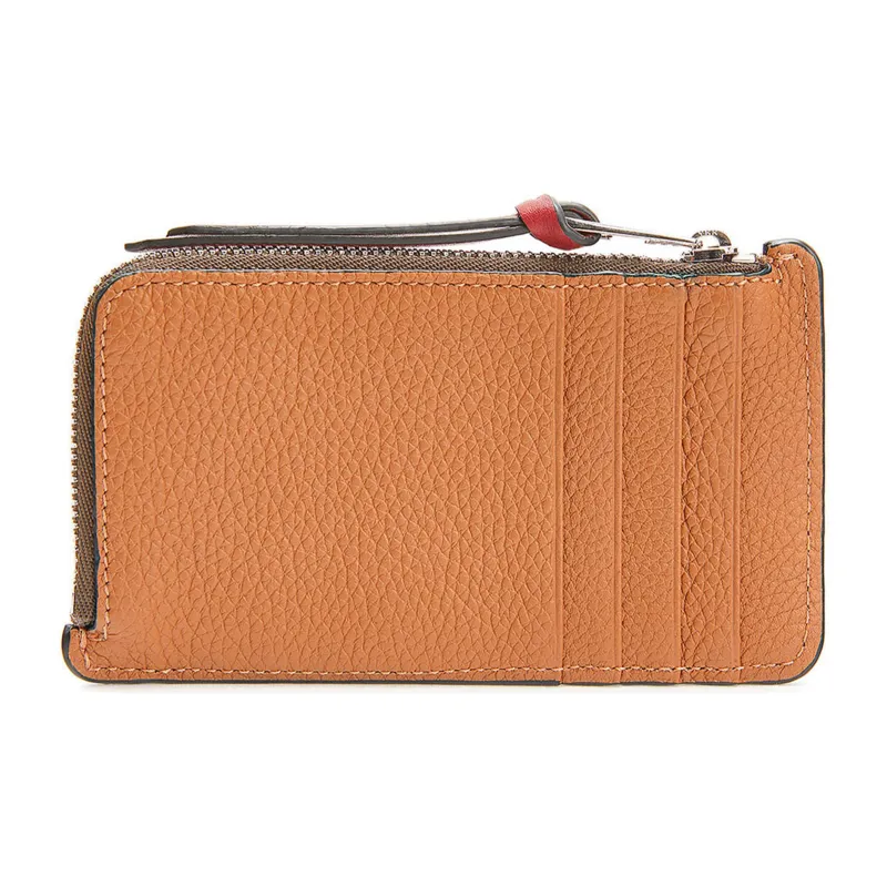 LOEWE Cow Leather Coin Card Holder Women's Light Caramel/Walnut-1