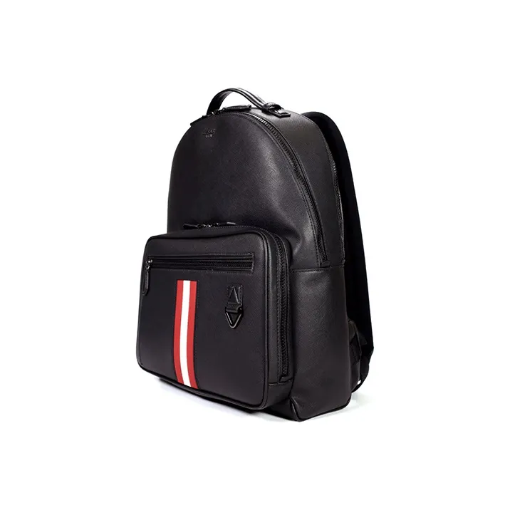 BALLY Cow Leather Backpack Large Size Men's Black-2