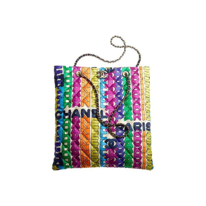 CHANEL Nylon Tote Bag, Shopping Bag, Crossbody Bag, Shoulder Bag Women's Rainbow-0
