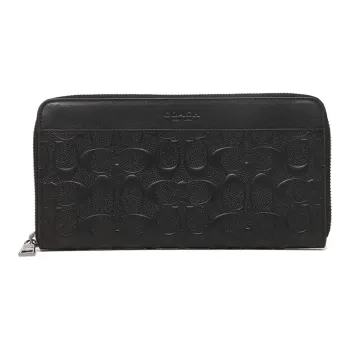 COACH Accordion Wallet Leather Clutches Wallets Men's Black