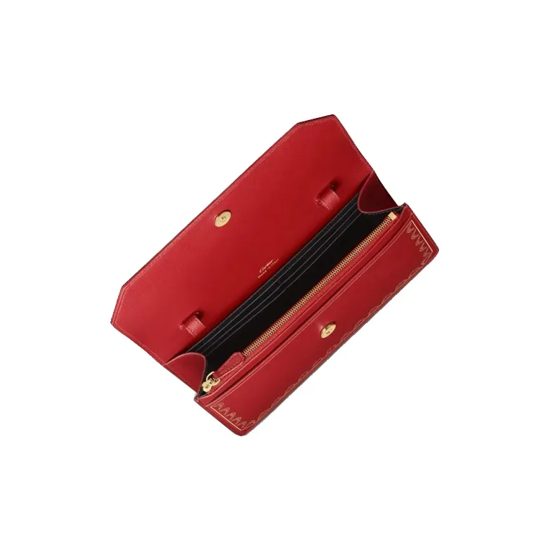 CARTIER GUIRLANDE Calfskin Shoulder Bag Crossbody Bag Women's Red-3