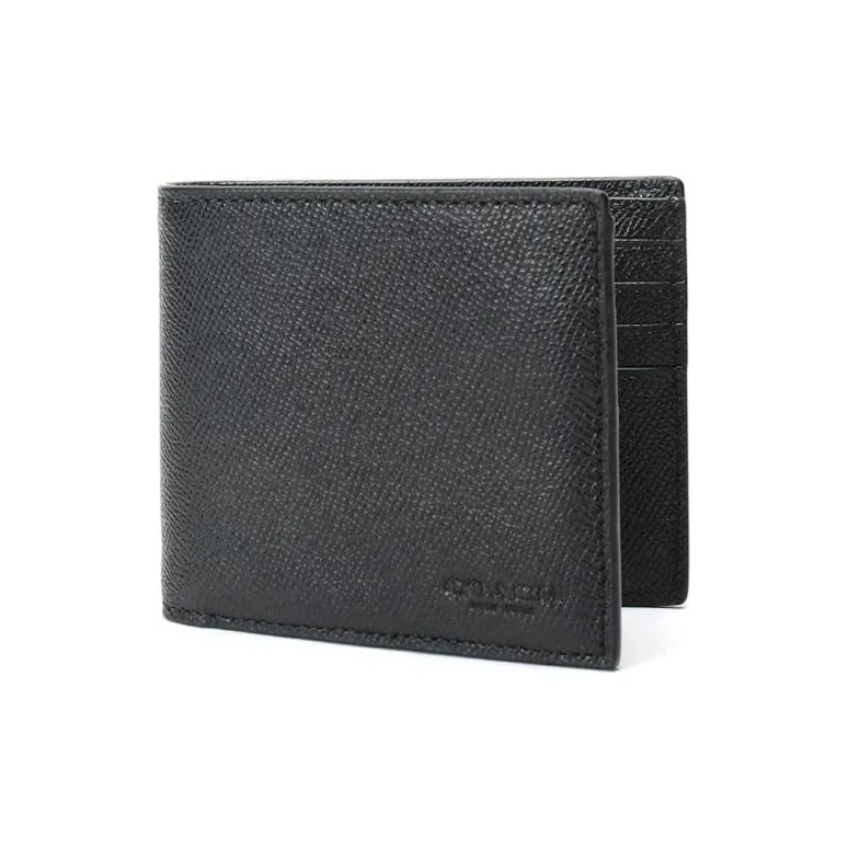 COACH 3 IN 1 Wallet Leather Wallet Men's Black-1