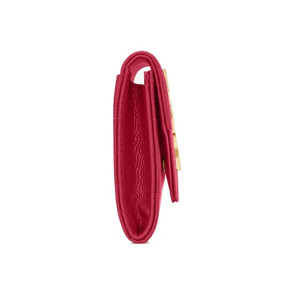 SAINT LAURENT YSL Quilting Leather Wallet Women's Fuchsia/Fuchsia-2
