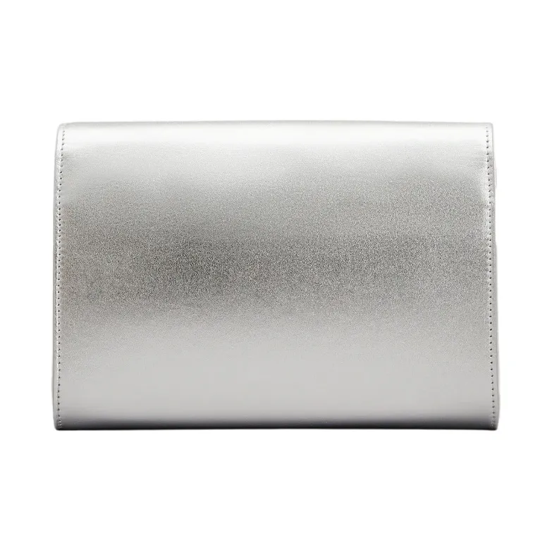 Roger Vivier RV BOUQUET STRASS Cow Leather Evening Party Bag Clutch Shoulder Bag Crossbody Bag Mini Women's Silver-3