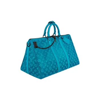 LOUIS VUITTON Keepall Triangle Monogram Mesh 50 Turquoise