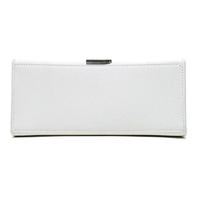 Balenciaga Litchi Skin Hourglass Bag Portable Crossbody Bag Shoulder Bag Small Size Women's White-4