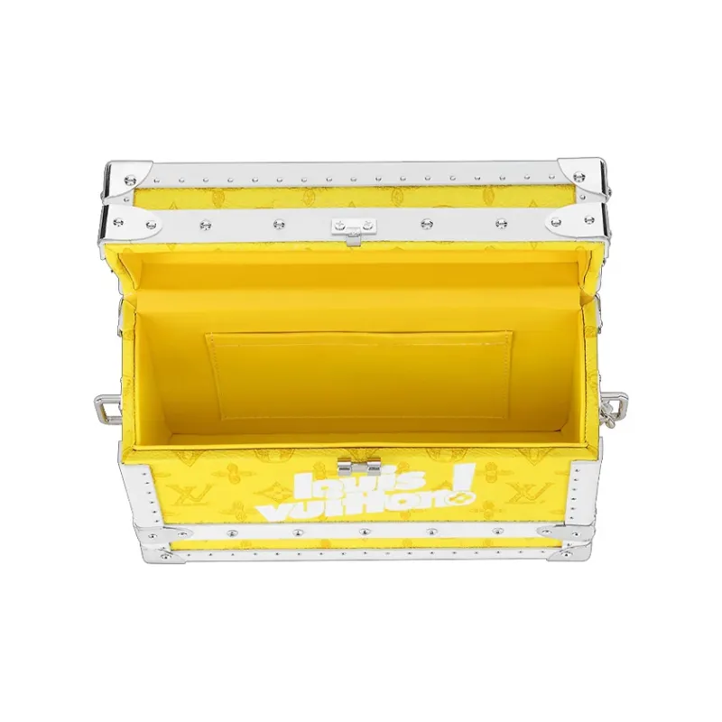 LOUIS VUITTON Canvas With Leather Small Hard Case Handheld Crossbody Bag Unisex Yellow-3