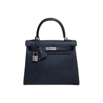 HERMES Kelly Togo Calfskin Kelly Bag Handbags Women's Noir Black
