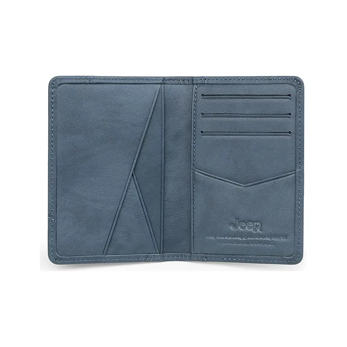 Jeep Genuine Leather Cow Leather Card Holder Regular Men's Sky Blue-4