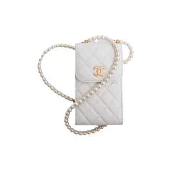 CHANEL Sheepskin Shoulder Bag, Crossbody Bag Women's White