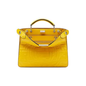 FENDI Peekaboo ISeeU Leather Tote Bag, Shopping Bag, Handbag, Shoulder Bag, Crossbody Bag Mini Men's Yellow