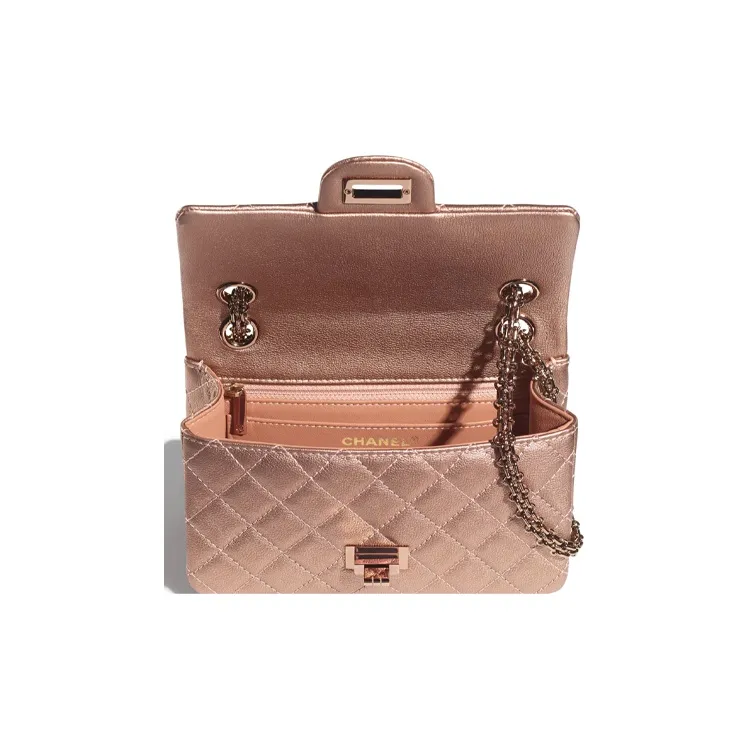 CHANEL 2.55 Calfskin Shoulder Bag, Crossbody Bag Mini Women's Red Copper-2
