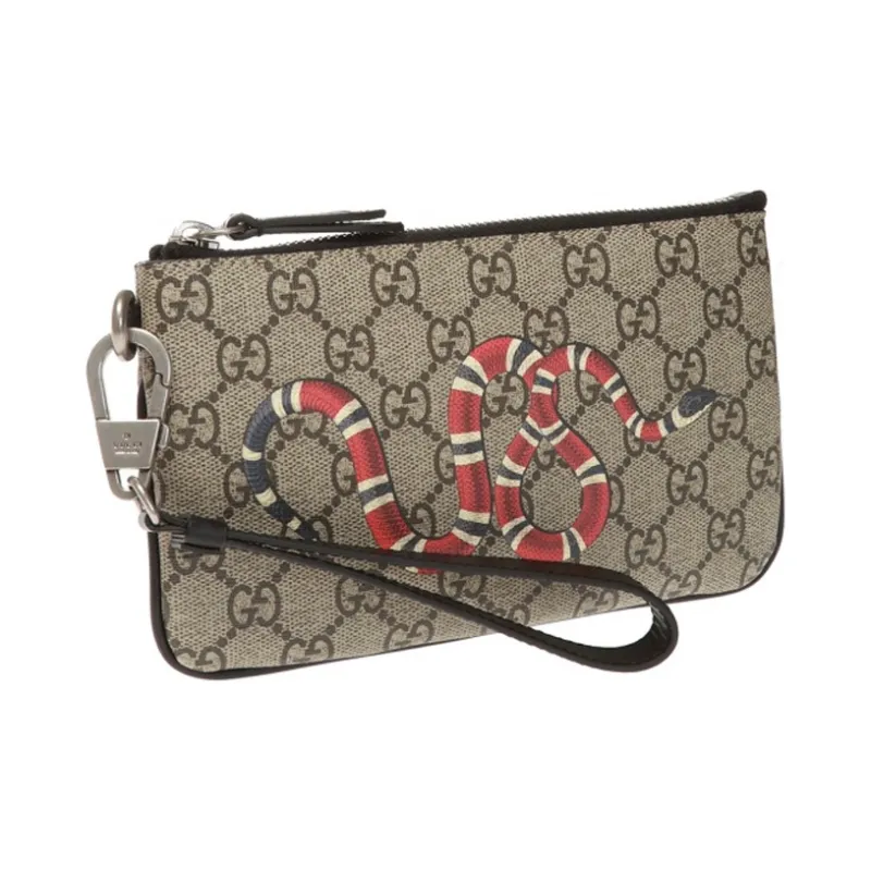 GUCCI Canvas With Leather Cell Phone Pouch Clutch Regular Men's Ebony-2