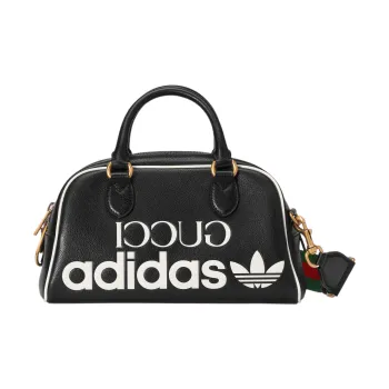 GUCCI Adidas Collaboration Leather Handbag Shoulder Bag Travel Bag Mini Men's Black