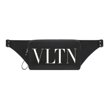 Valentino VLTN Cow Leather Sling Bag, Shoulder Bag, Crossbody Bag, Fanny Pack Men's Black
