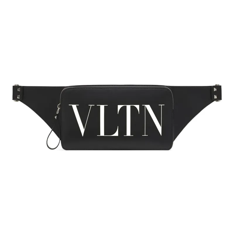 Valentino VLTN Cow Leather Sling Bag, Shoulder Bag, Crossbody Bag, Fanny Pack Men's Black-0