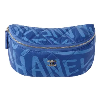CHANEL COCO NEIGE Series Polyester Wrist Bag Coin Purse Women's Blue
