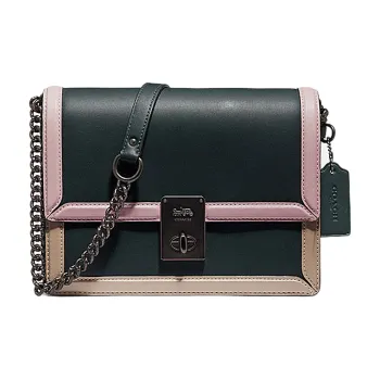 COACH Leather Small Square Bag Crossbody Chain Shoulder Bag Women's Pink Brown Black Multicolor