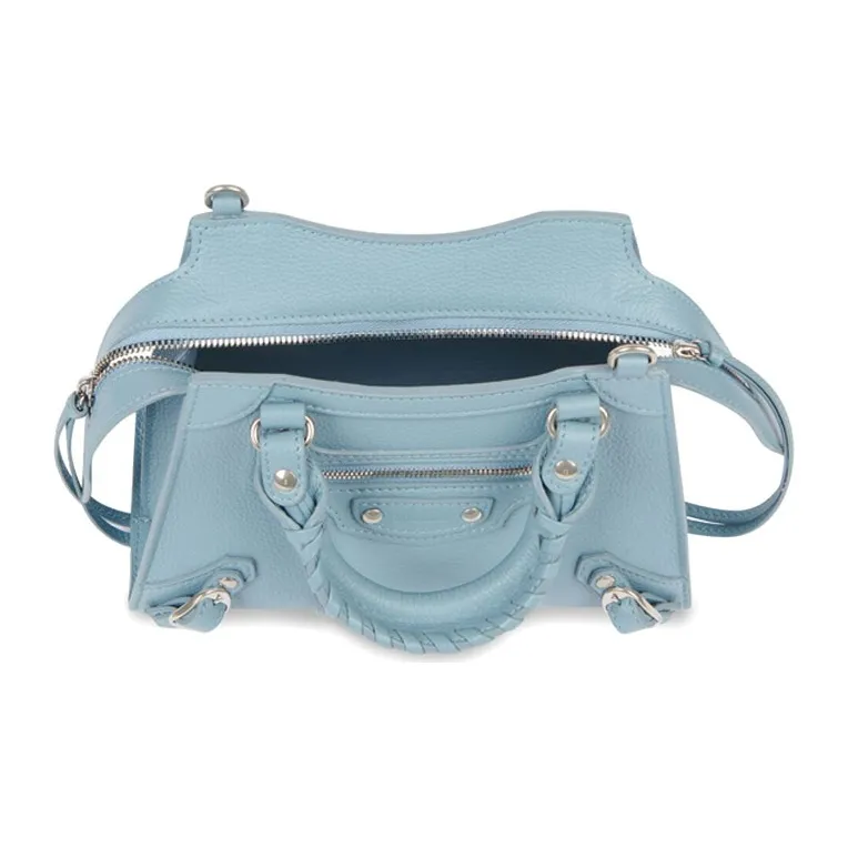 Balenciaga Neo Classic Cow Leather Handbag Handbag Mini Women's Blue-4