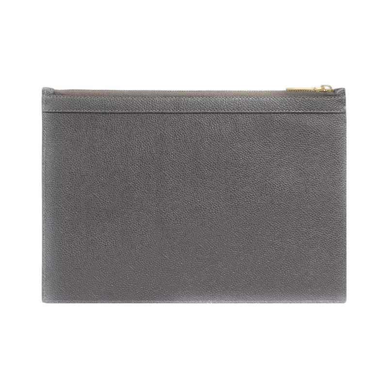 THOM BROWNE· Cow Leather Document Bag Clutch Briefcase Trumpets Men's Dark Gray-1