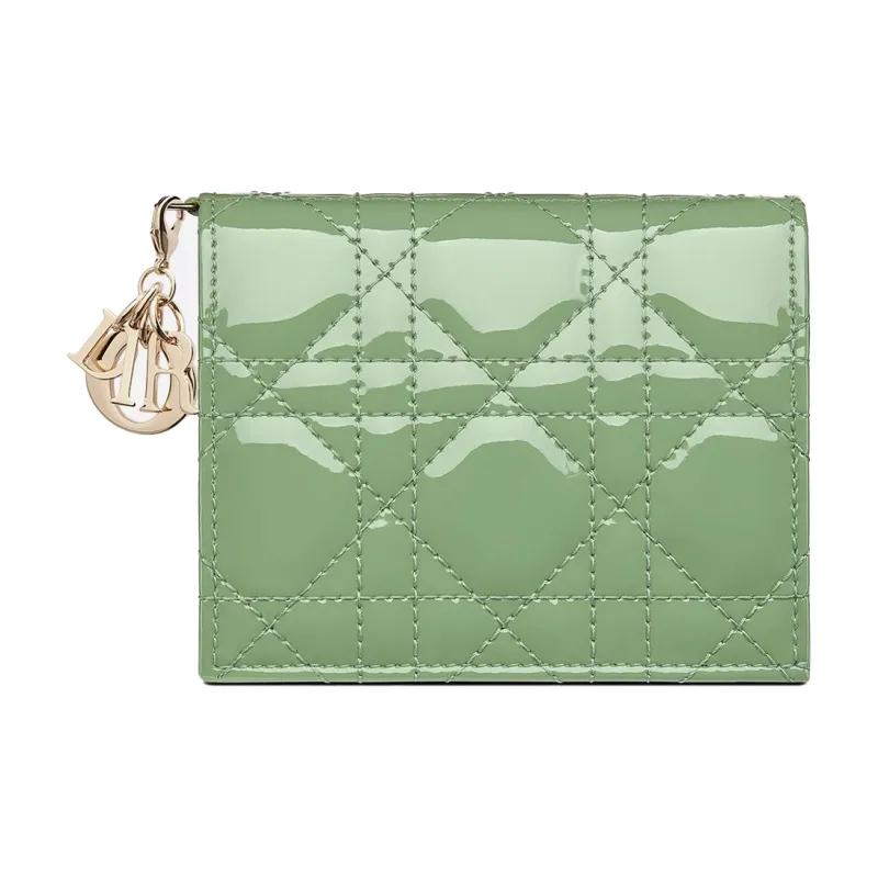 DIOR Lady Dior Calfskin Wallet Women's Mint Green Candy Color-0