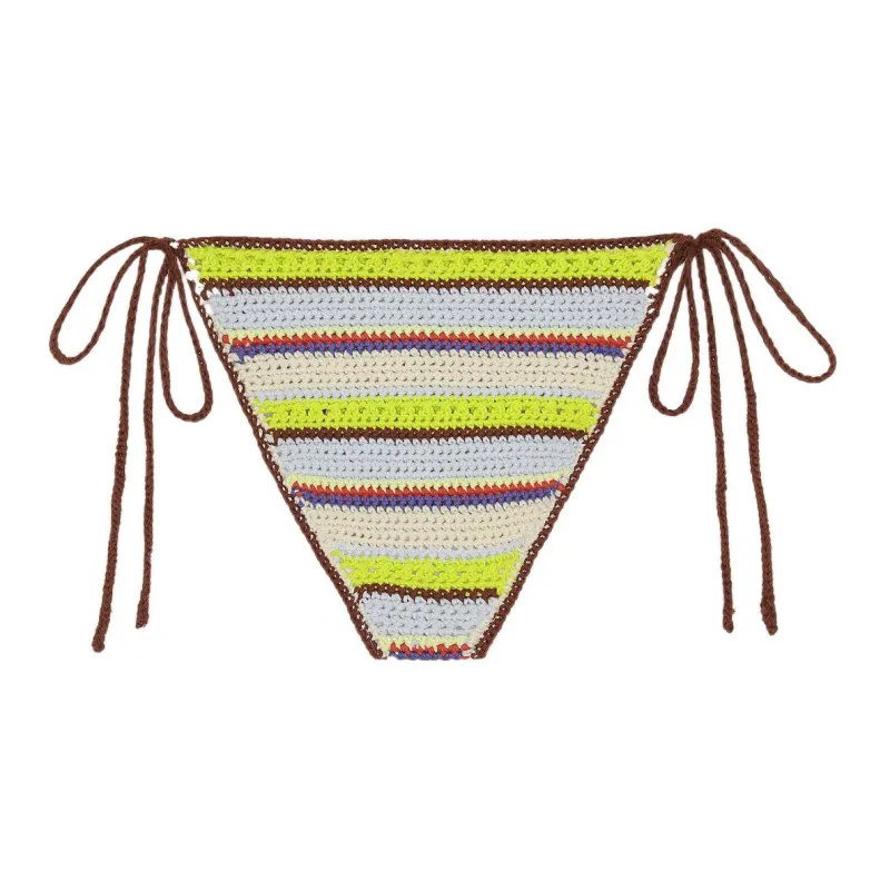 GANNI Crochet Striped Bikini Bottom-1