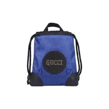 GUCCI Off The Grid Nylon And Leather Backpack Unisex Blue