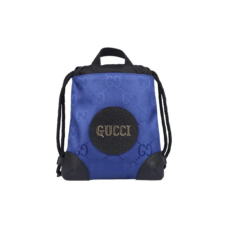 GUCCI Off The Grid Nylon And Leather Backpack Unisex Blue-0