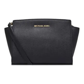 MICHAEL KORS Selma Leather Messenger Bag Shoulder Bag Crossbody Bag Mini Women's Black
