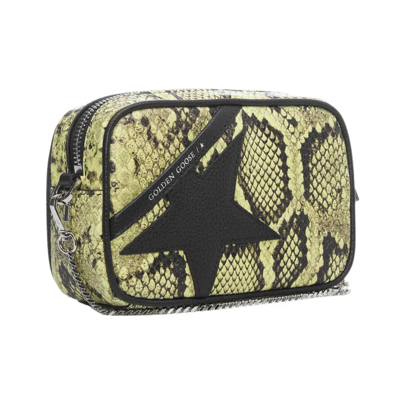 Golden Goose Snakeskin Print Leather Shoulder Bag Crossbody Bag Women's Green-1