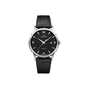 HAMILTON Automatic Mechanical Movement Men's Watches Watch Black Dial Stainless Steel Watch Case Genuine Leather Strap