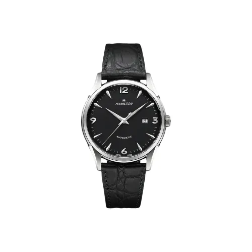 HAMILTON Automatic Mechanical Movement Men's Watches Watch Black Dial Stainless Steel Watch Case Genuine Leather Strap