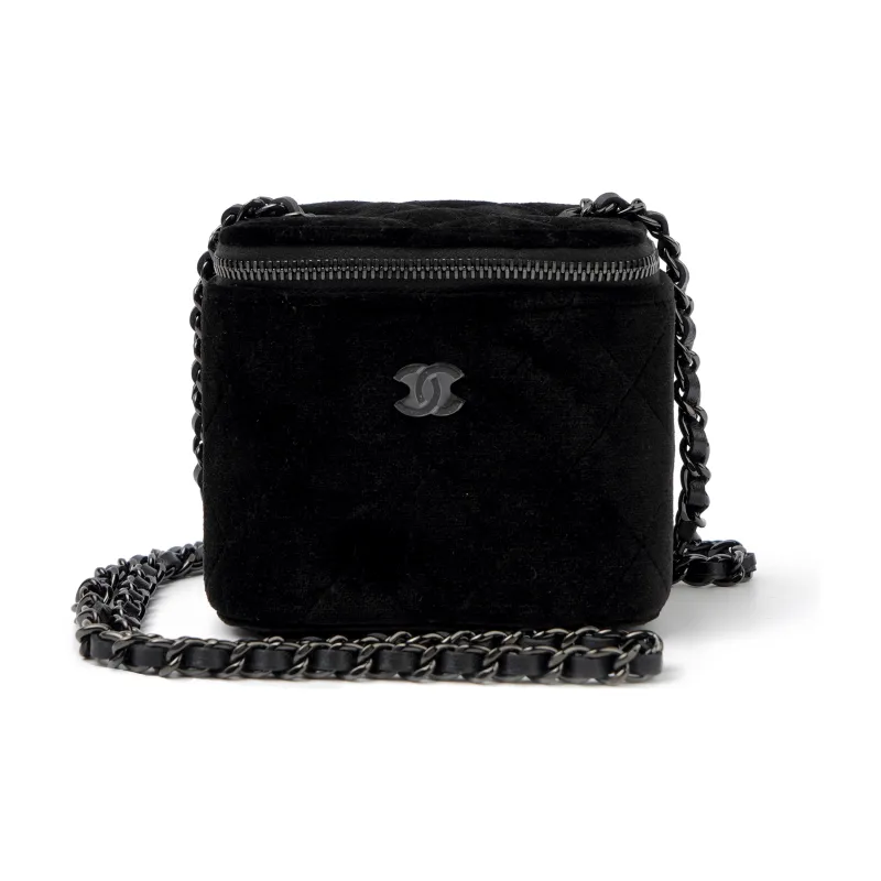 CHANEL 22c Early Spring Velour Crossbody Bags Mini Unisex Black-0