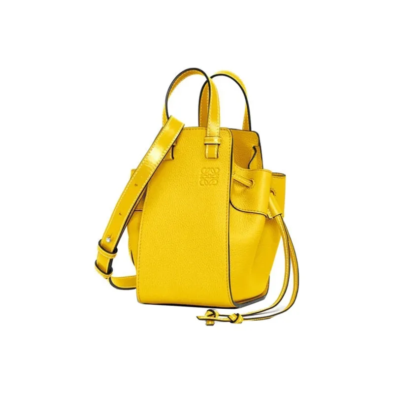 LOEWE Hammock Soft Grain Calfskin Hammock Bag, Handbag, Shoulder Bag, Crossbody Bag Mini Women's Yellow-3