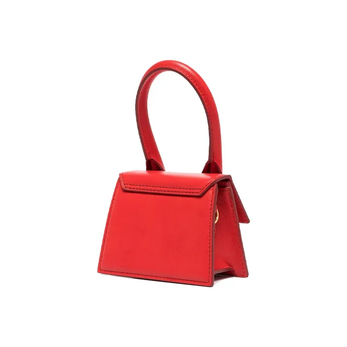 Jacquemus Leather Small Square Bag Shoulder Bag Handbag Mini Women's Red-2