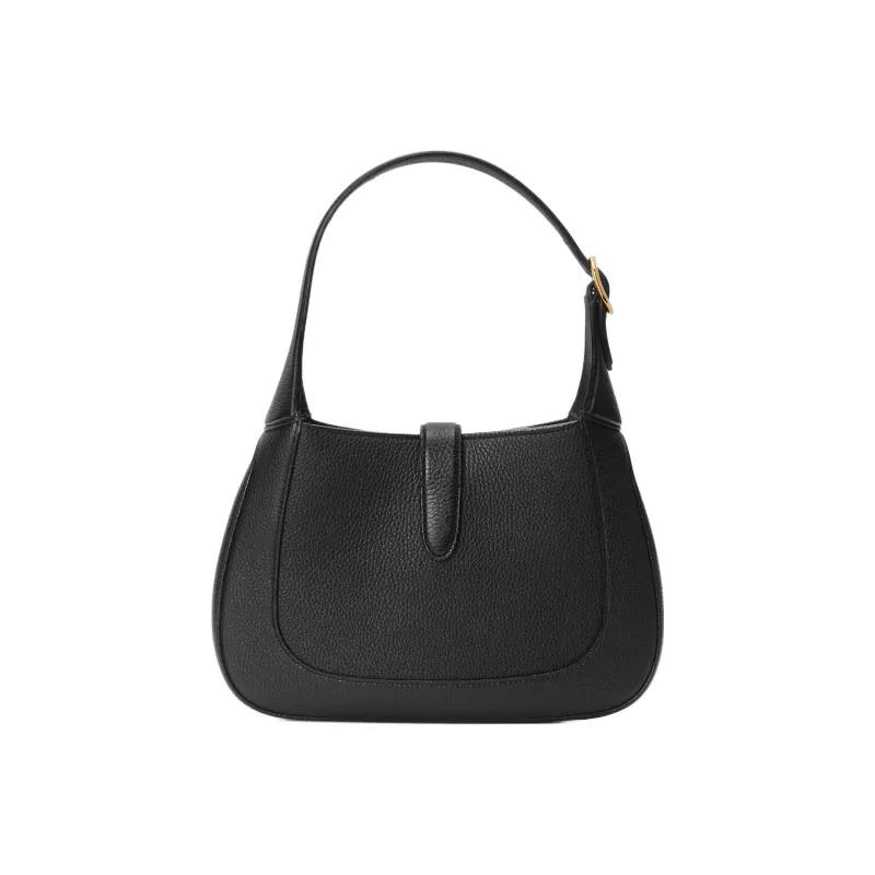 GUCCI Jackie 1961 Grained Leather Crescent Shoulder Bag Shoulder Bag Small Size Women's Black-2