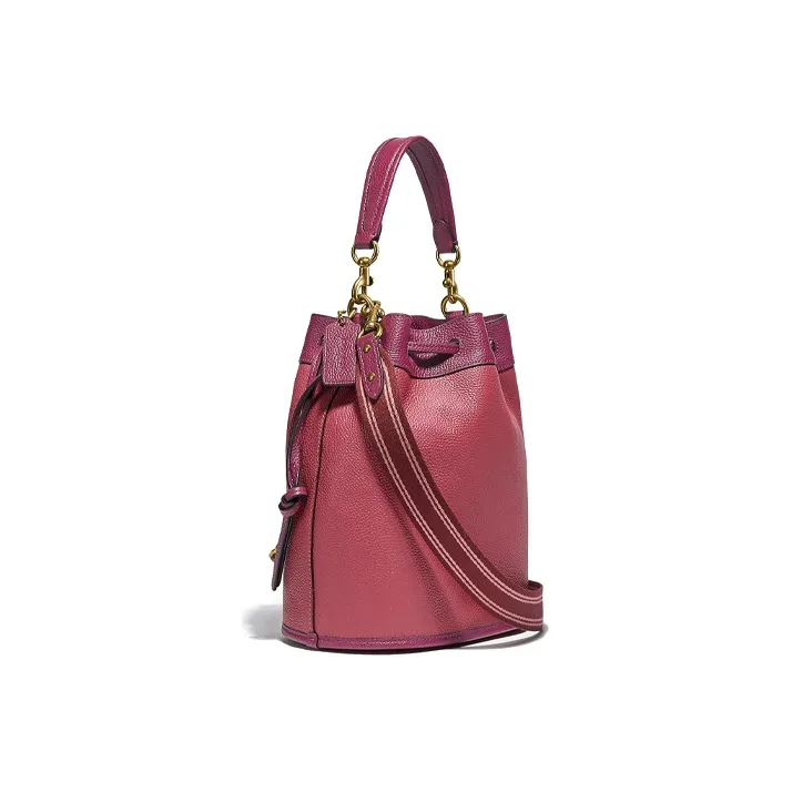 COACH Field Leather One Shoulder Handbag Medium Size Women's Strawberry Rouge Red-1