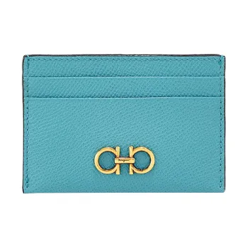 FERRAGAMO Leather Credit Card Holder Wallet Women's
