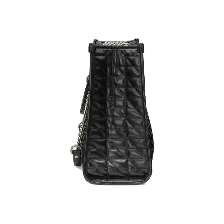 GUCCI Marmont Leather Tote Bag, Shopping Bag, Crossbody Bag, Shoulder Bag Women's Black-3