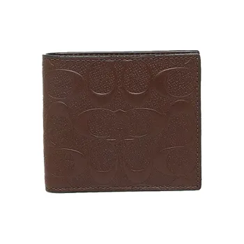 COACH Leather Coin Purse Wallet Bag Men's Brown