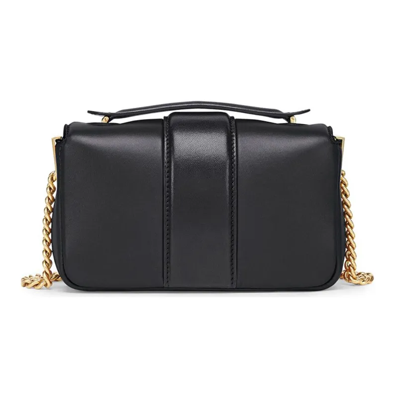 FENDI Baguette Sheepskin Handbag Mini Women's Black-2