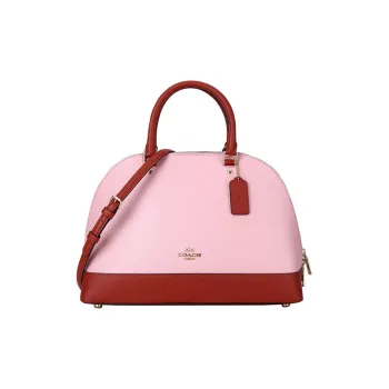 COACH Sierra Leather One Shoulder Handbags Large Size Women's Pink & Red