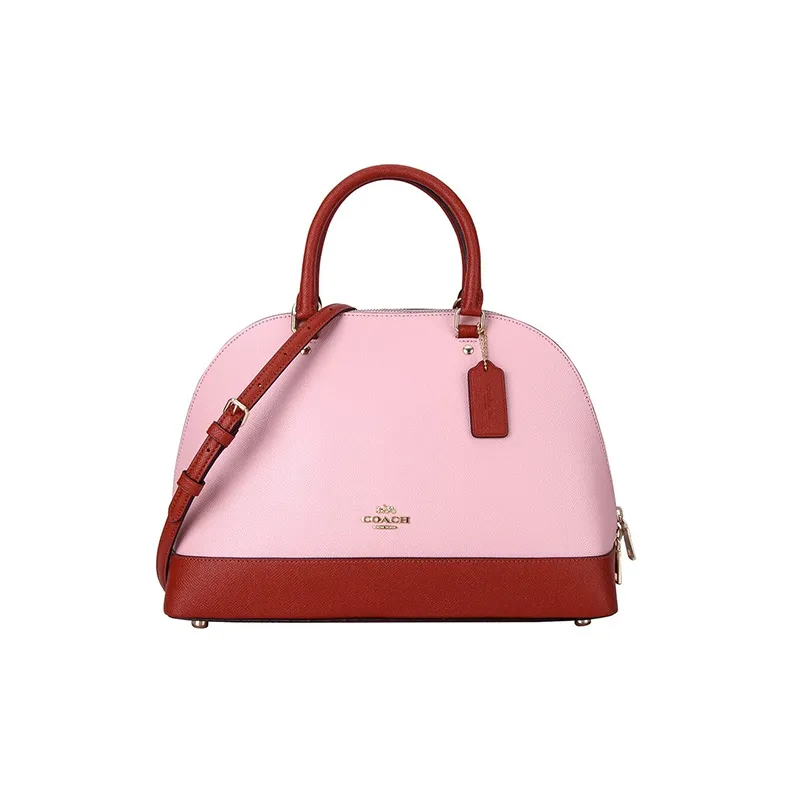 COACH Sierra Leather One Shoulder Handbags Large Size Women's Pink & Red-0